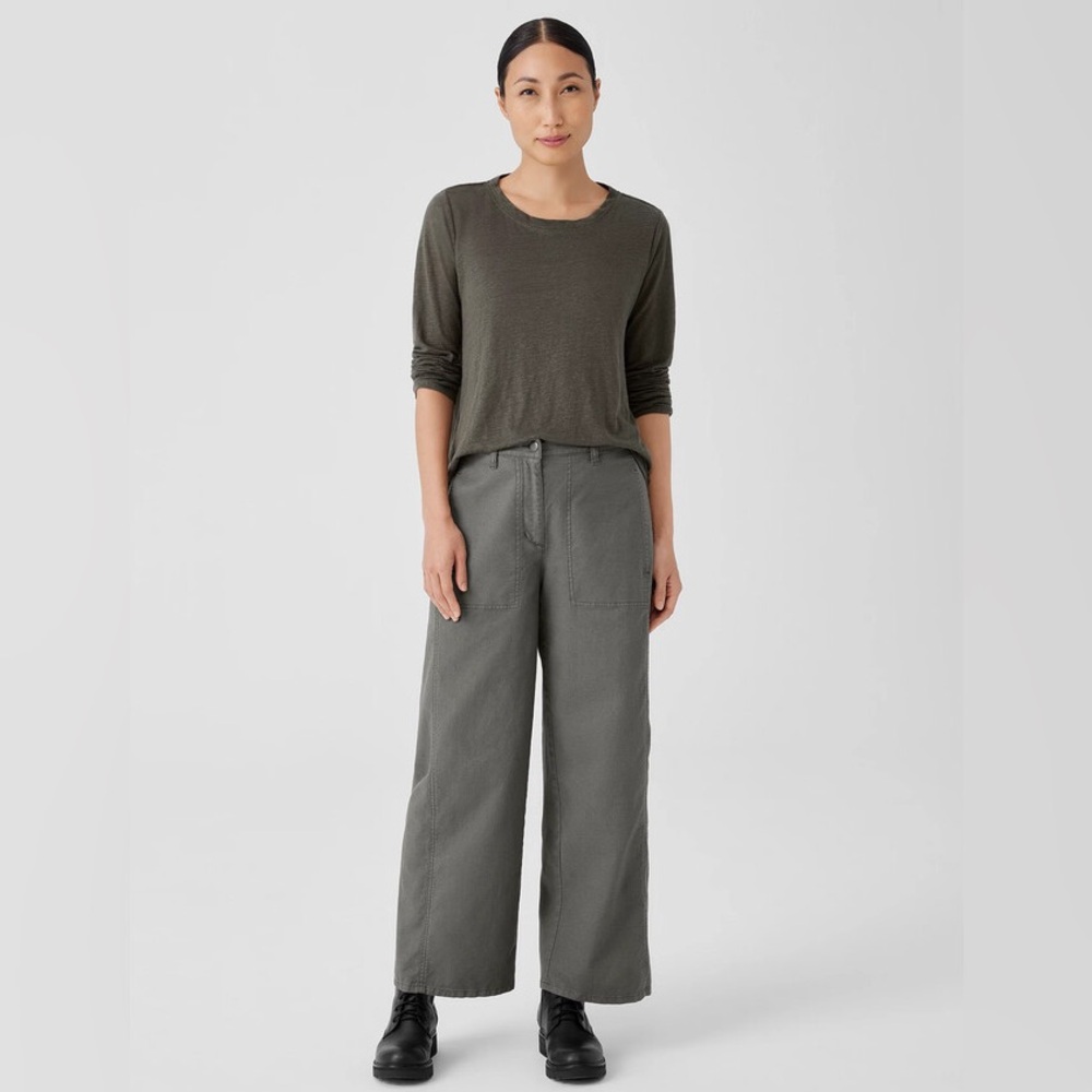 EILEEN FISHER Cotton Hemp Stretch Wide-Leg Pant
Easy Fit, Ankle Length sz XS